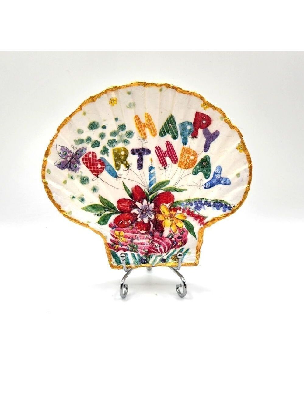 Decoupage Scalloped shell Happy Birthday 🎂